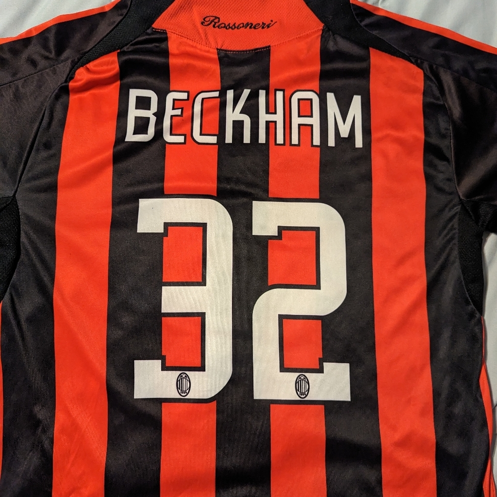 Vintage Adidas AC Milan 2009-2010 David Beckham Home Jersey